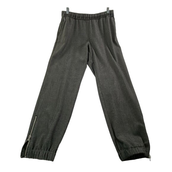 CHICO'S Women Black Label Pants Ankle Zip Elastic Waist Sz M Black Work 80-30 - Picture 1 of 16